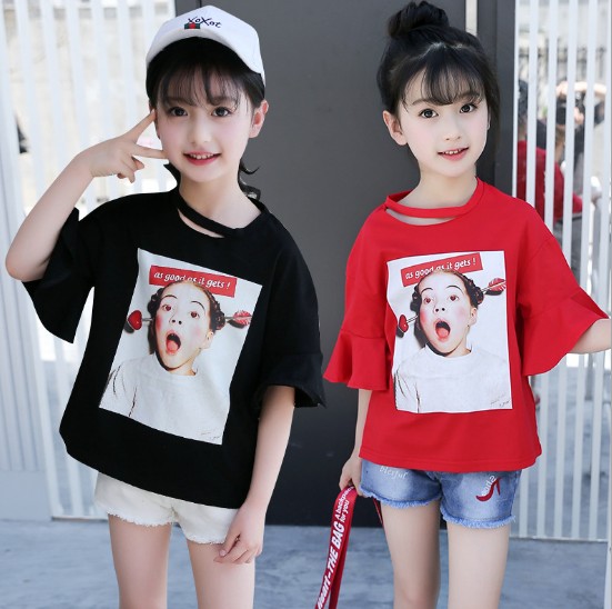 2018夏服新品韓国子供服　女の子　半袖Tシャツ　120～160サイズ