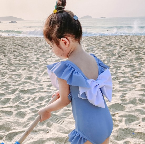 2020夏服新品韓国子供服　女の子　リボン付き　水着