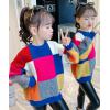 2020冬服新作韓国子供服  女の子　チェック柄　セーター
