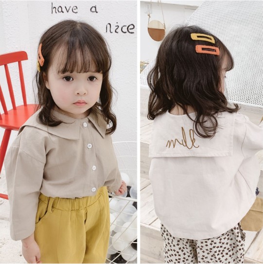 2021春服新作韓国子供服　女の子　2色　シャツ