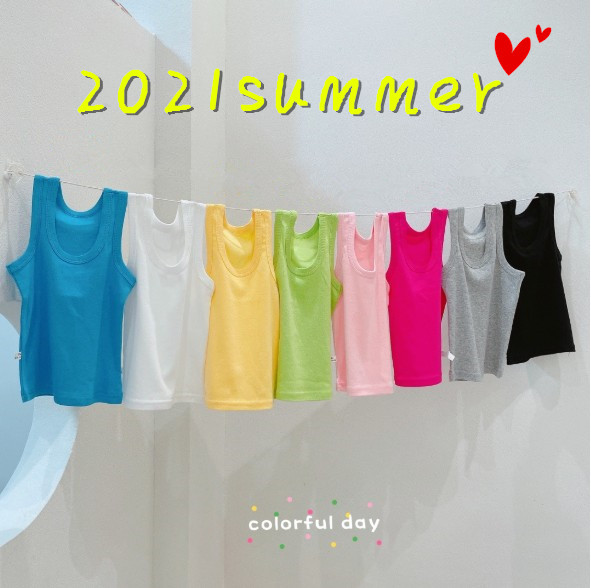 夏服韓国子供服　女の子　8色　純綿　タンクトップ