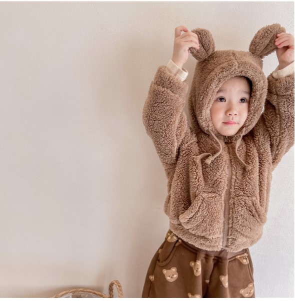 2021冬服新作韓国子供服  女の子　Lambswool　コート