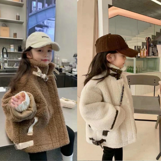2023冬服新作韓国子供服　女の子　lamb wool　コート