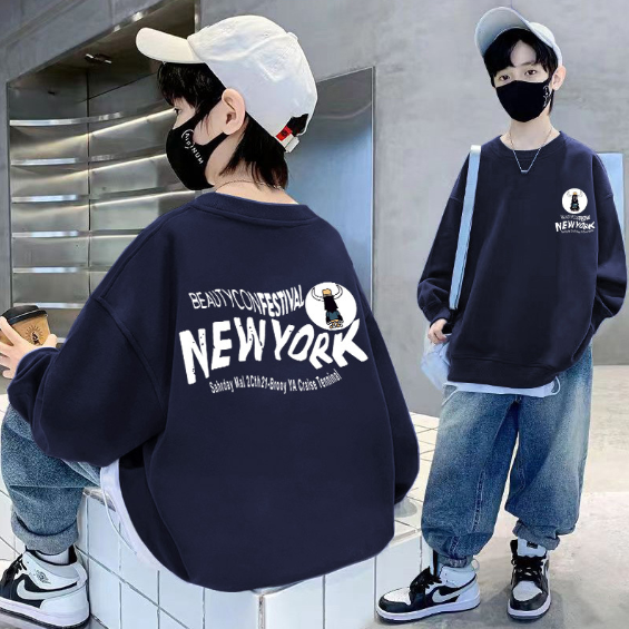 2024秋冬服新作韓国子供服　NEWYORK柄　トップス