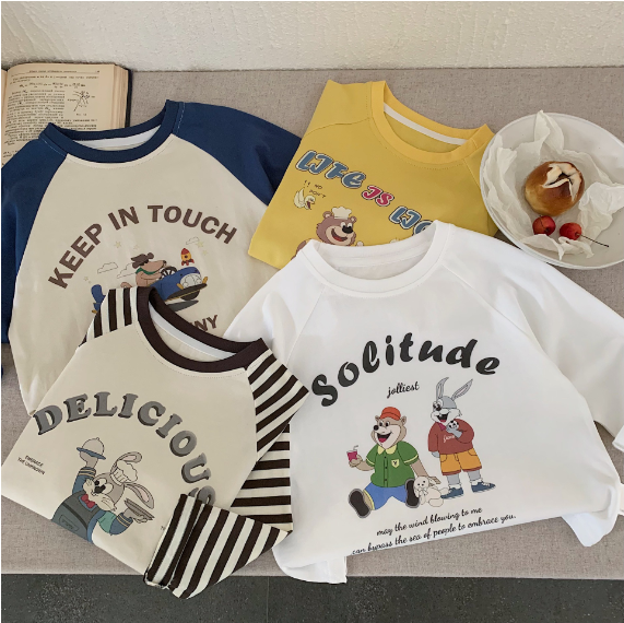 2025春服新作韓国子供服　可愛い　長袖ｔシャツ
