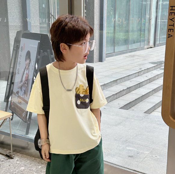 2025夏服新作韓国子供服　ポテトチップス　半袖ｔシャツ