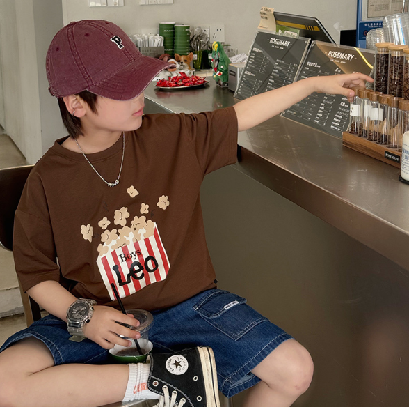 2025夏服新作韓国子供服　ポテトチップス　半袖ｔシャツ