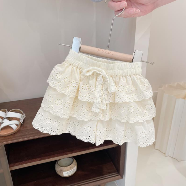 2025夏服新作韓国子供服　女の子　レース　ショートパンツ