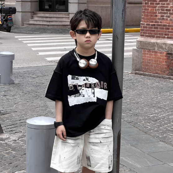 2025夏服新作韓国子供服　英字ロゴ　半袖ｔシャツ