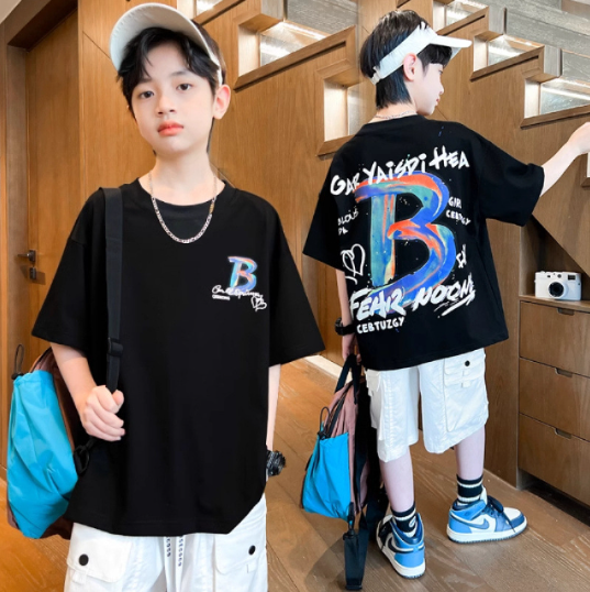 2025夏服新作韓国子供服　英字ロゴ　半袖ｔシャツ