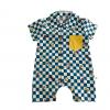 2025夏服新作ベビー服　チェック柄　ロンパース