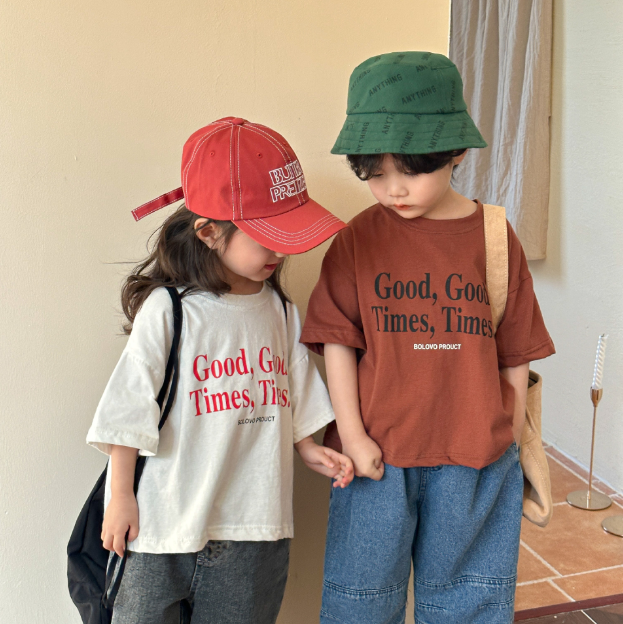 2025夏服新作韓国子供服　英字ロゴ　半袖ｔシャツ