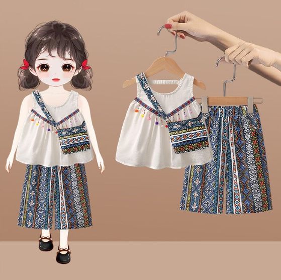 2025夏服新作韓国子供服　バッグ付き　上下セット