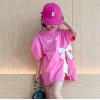 2025夏服新作韓国子供服　リボン付き　ロングｔシャツ