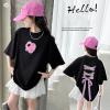 2025夏服新作韓国子供服　リボン柄　半袖ｔシャツ