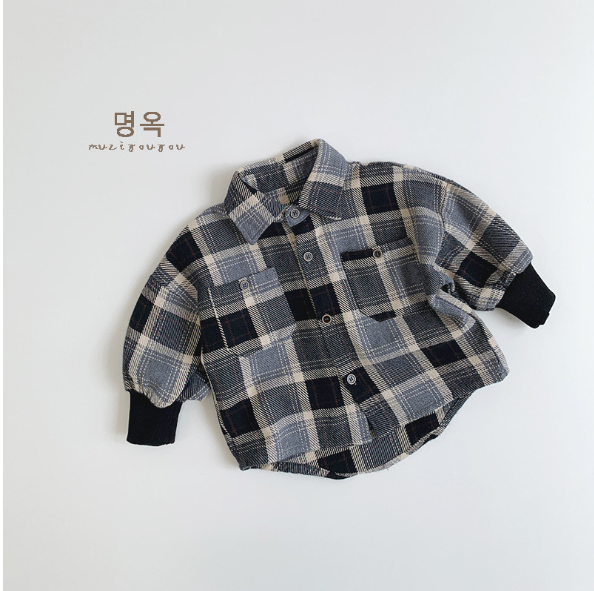 2025秋服新作韓国子供服　チェック柄　ブラウス