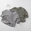 2025秋服新作韓国子供服　ボーダー　長袖ｔシャツ