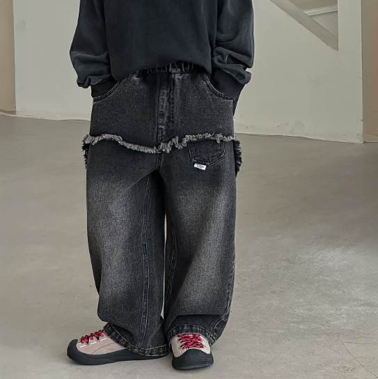 2025秋服新作韓国子供服　かっこいい　デニムパンツ