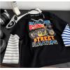 2025秋服新作韓国子供服　偽二重袖　長袖ｔシャツ