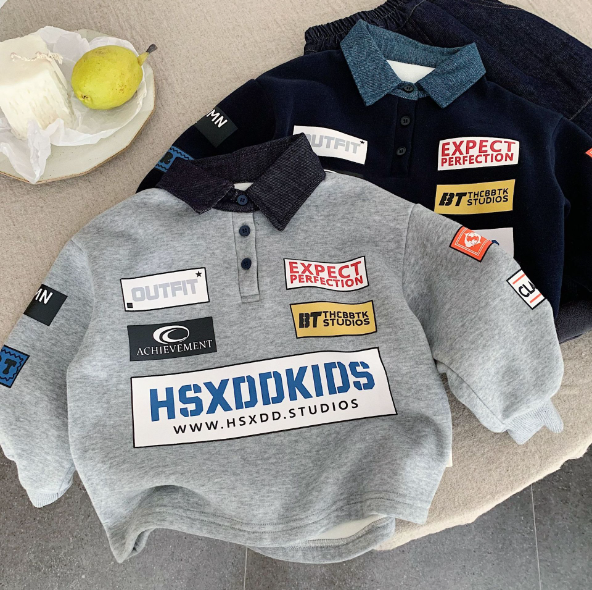 2025冬服新作韓国子供服　かっこいい　トップス