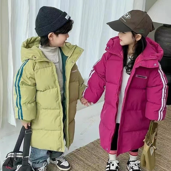 2025冬服新作韓国子供服　ボーダー　ロングコート