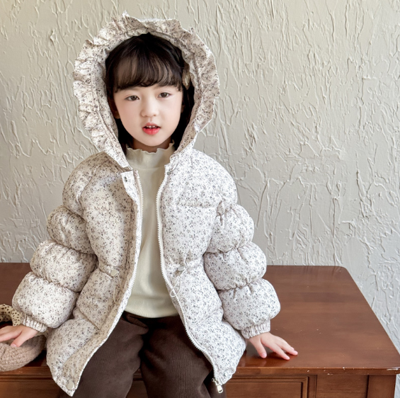 2025冬服新作韓国子供服　花柄　アウター
