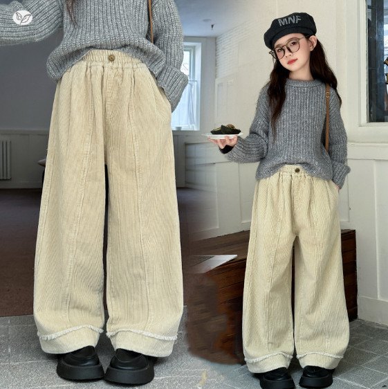 2025冬服新作韓国子供服　厚手パンツ