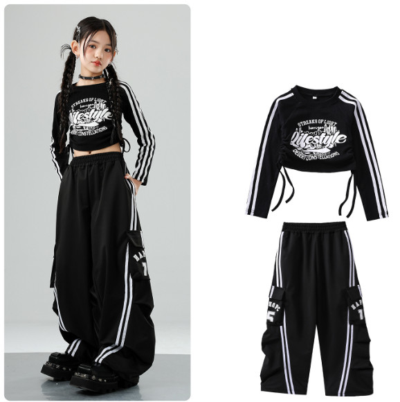 2026春服新作韓国子供服　英字ロゴ　ボーダーｔシャツ