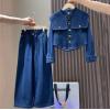 2026春服新作韓国子供服　デニム生地　上下セット