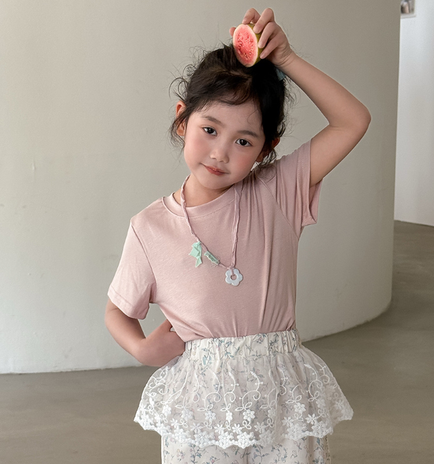 2026夏服新作韓国子供服　無地　5色半袖ｔシャツ