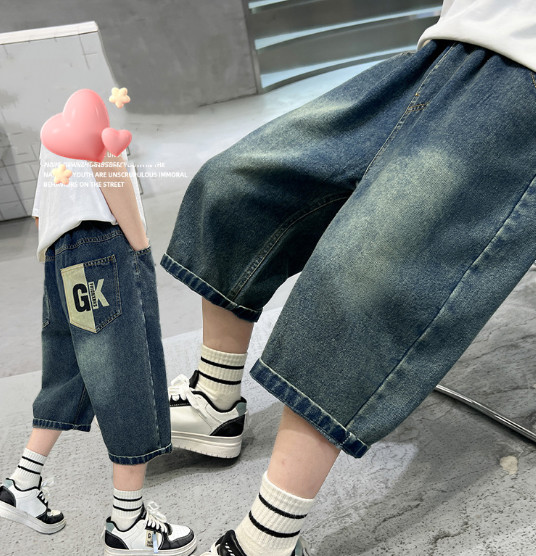 2026夏服新作韓国子供服　7分丈　デニムパンツ