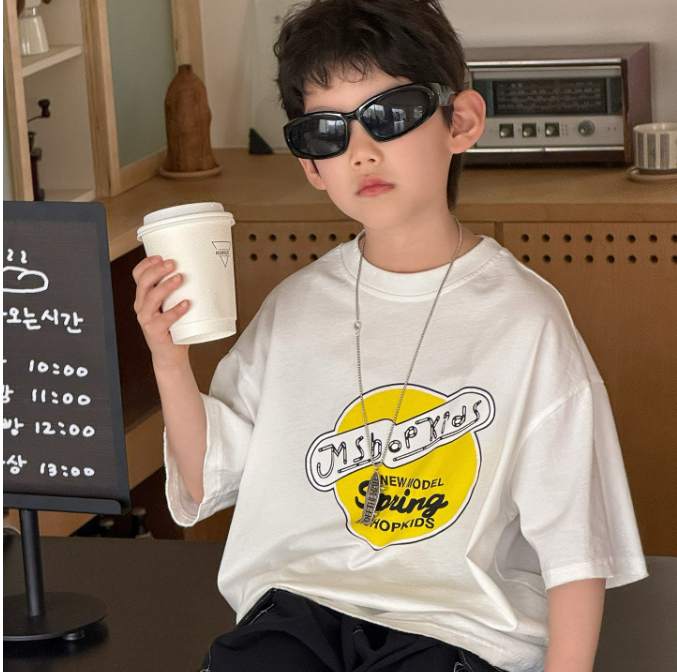 2026夏服新作韓国子供服　英字ロゴ　半袖ｔシャツ
