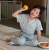 2026夏服新作韓国子供服　ボーダー　上下セット
