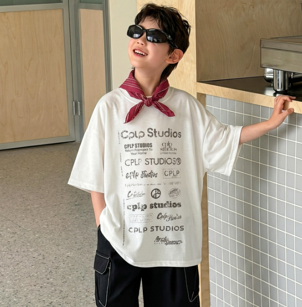 2026夏服新作韓国子供服　英字ロゴ　半袖ｔシャツ