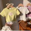 2026夏服新作韓国子供服　cherry柄　半袖ｔシャツ
