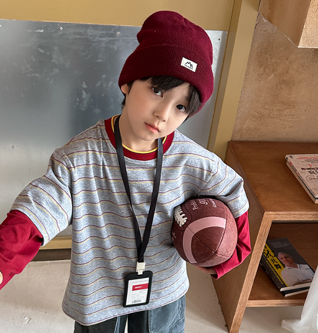 2026秋服新作韓国子供服　ボーダー　トップス